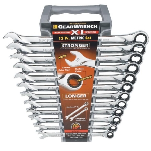 GearWrench 85098 Combination Spanner Set Ratcheting XL metric 12 Pieces